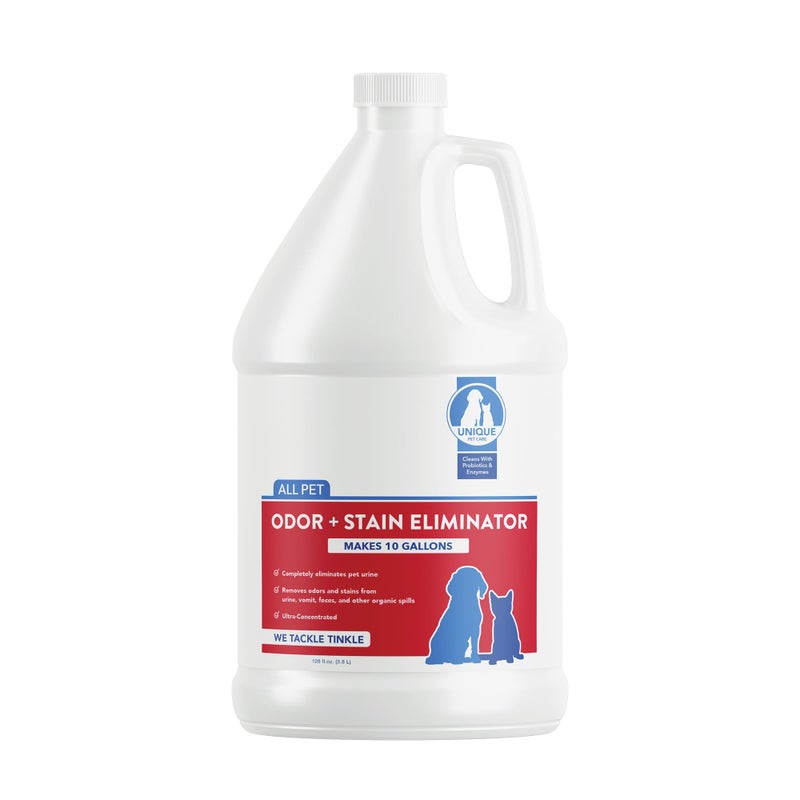 Unique Pet Odor and Stain Eliminator Liquid Concentrate - Makes Over 10 Gallons - Eliminates Pet Odors and Stains (128 oz) - Image 1